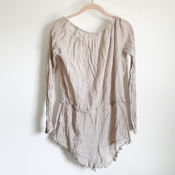 LoveShackFancy Beige Metal Trim Romper - Picture 6 of 7